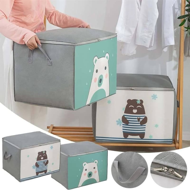 Pack 2 Sac de rangement Pliable pour vêtements à motifs de dessins animés Grande capacité - طقم2 قطع حقيبة تخزين ذات سعة كبيرة لللحاف والملابس - Maison - صورة 1