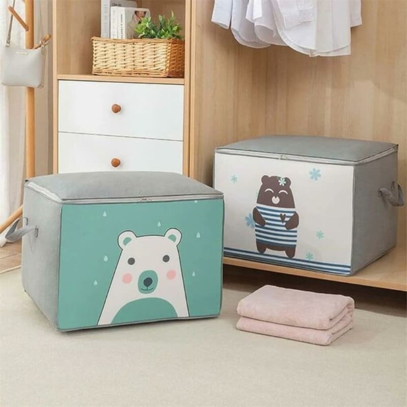 Pack 2 Sac de rangement Pliable pour vêtements à motifs de dessins animés Grande capacité - طقم2 قطع حقيبة تخزين ذات سعة كبيرة لللحاف والملابس - Maison - صورة 5