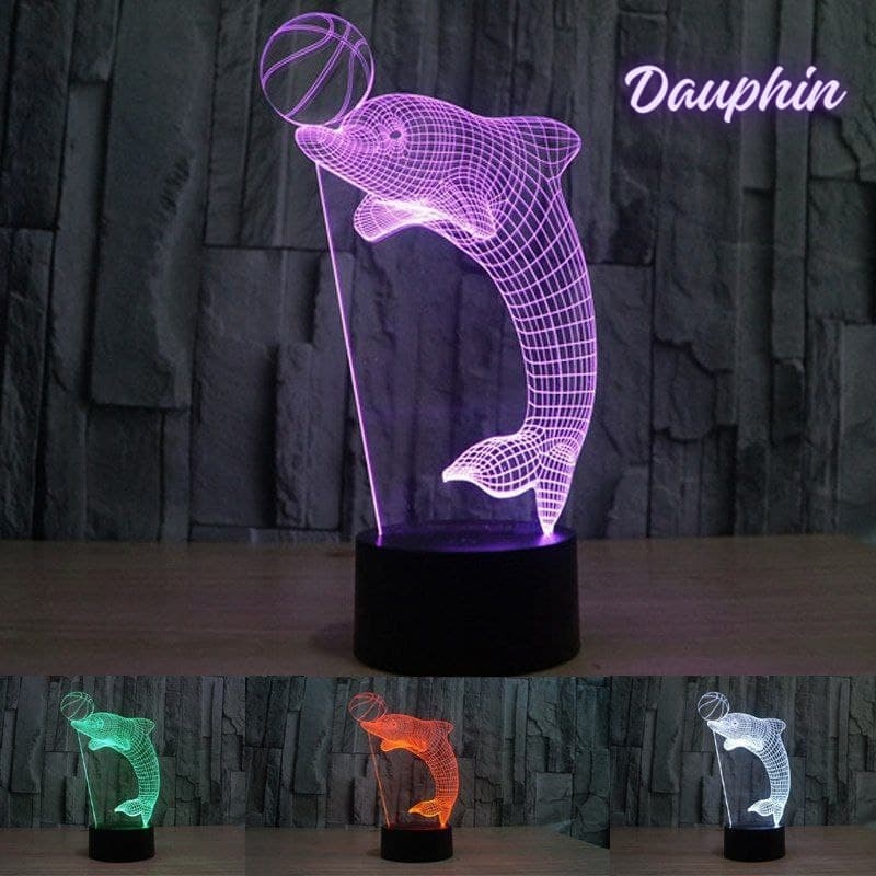 Lampe Veilleuse de bureau 3D 7 lumières changeantes de couleurs En Acrylique - Décoration - صورة 12