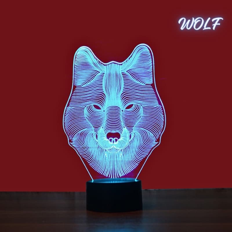 Lampe Veilleuse de bureau 3D 7 lumières changeantes de couleurs En Acrylique - Décoration - صورة 3