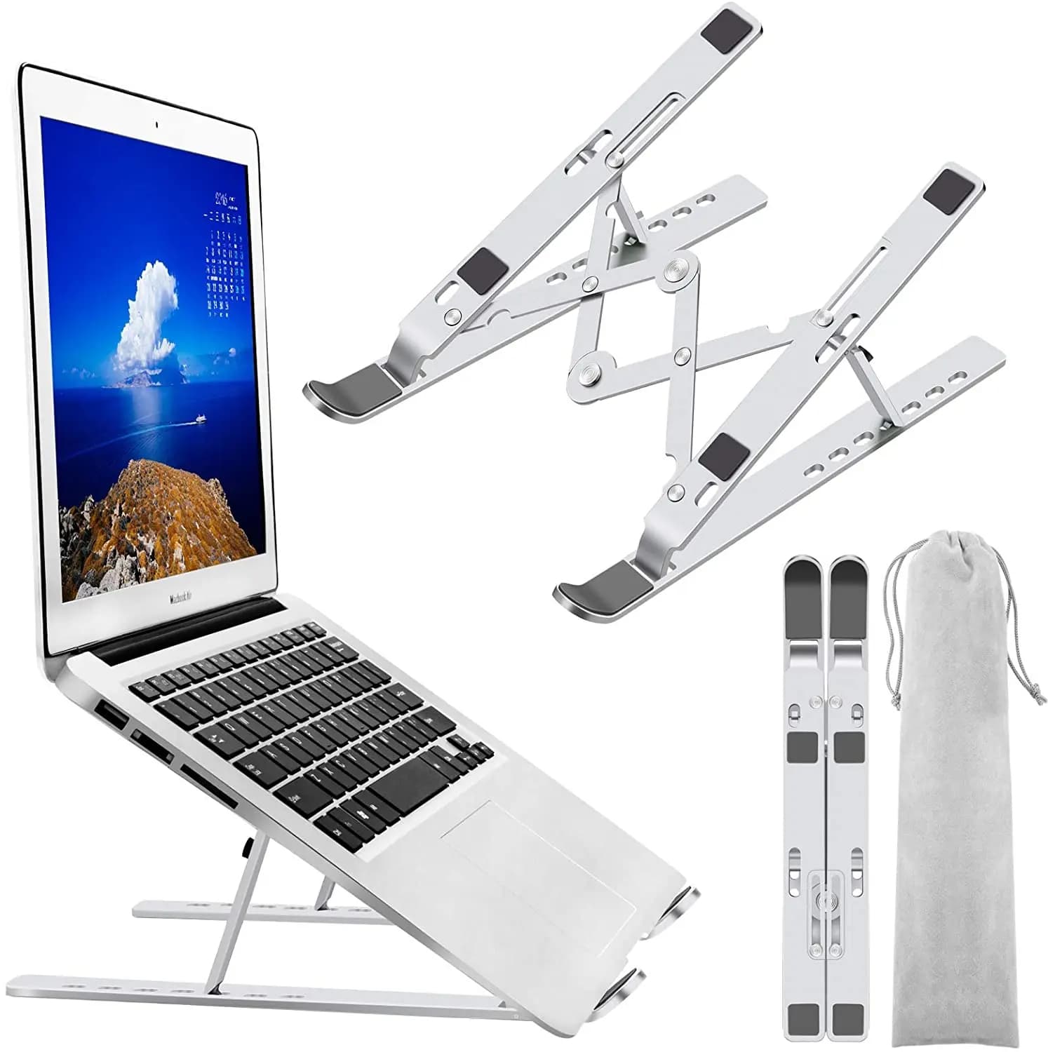 Support pliable réglable en Aluminium pour ordinateur Portable - صورة 2