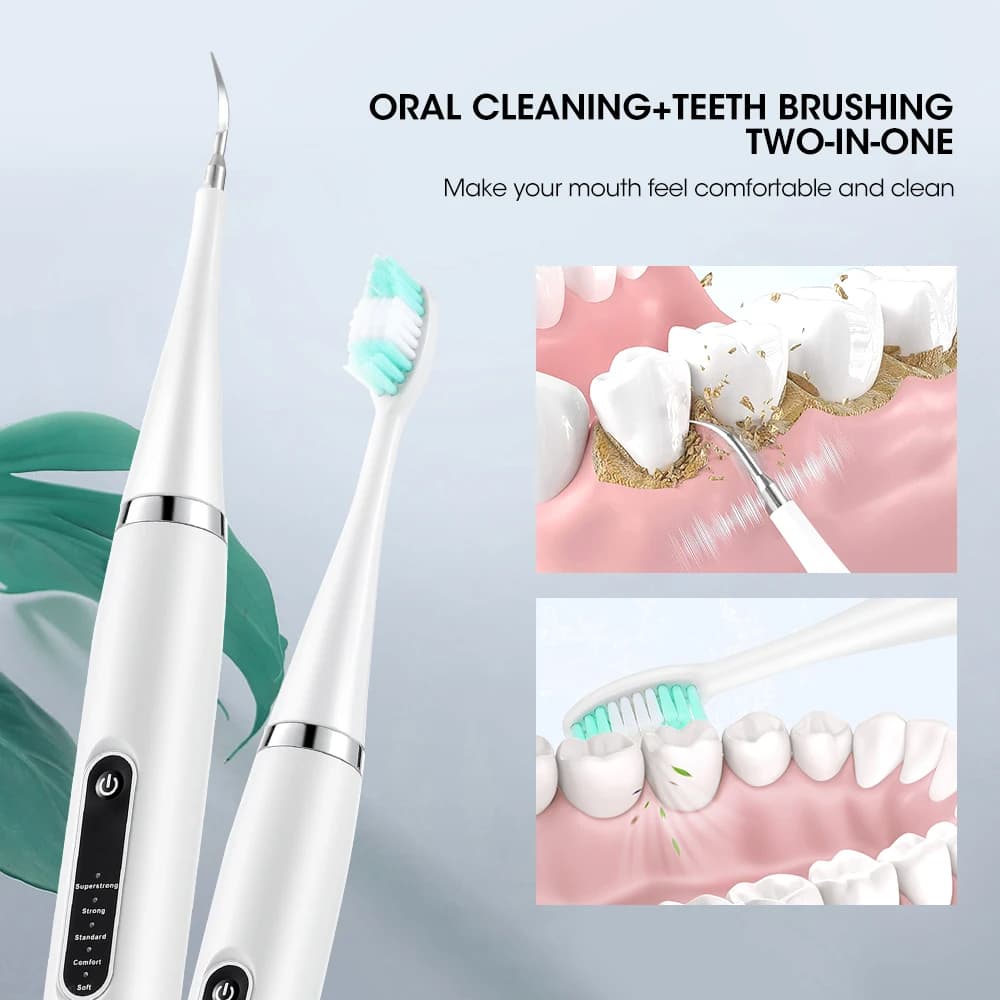 Détartreur dentaire et brosse à dents Électrique 5 Modes avec Miroir – قشارة الأسنان وفرشاة الأسنان الكهربائية 5 أوضاع مع مرآة - Soins et Beauté - صورة 4