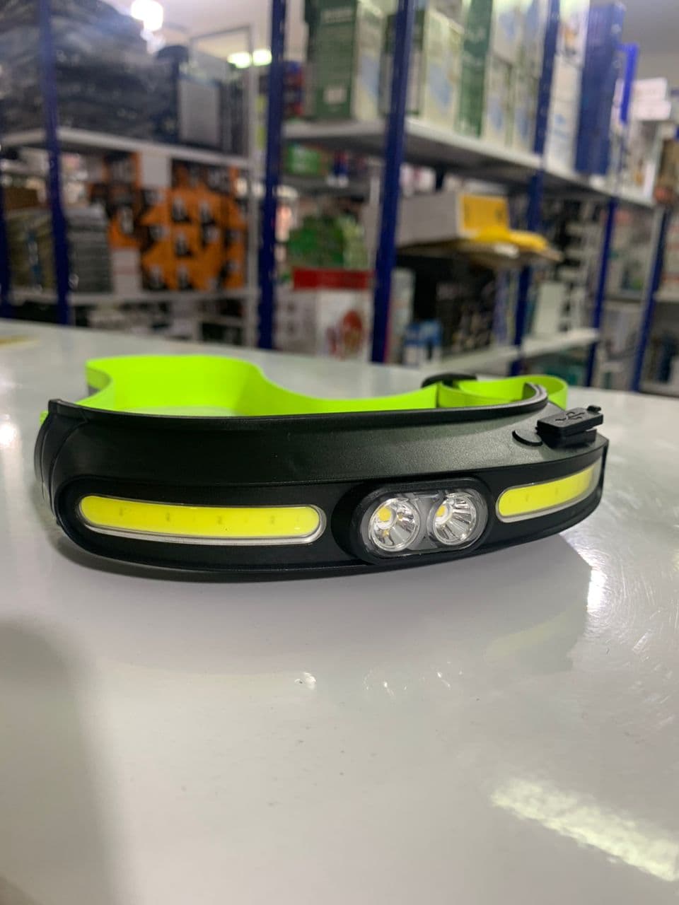 Lampe frontale transfrontalier  étanche lumière forte COB double source de lumière TYPE-C - Électronique - صورة حقيقية 5
