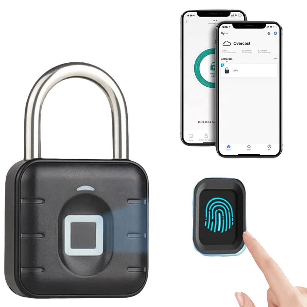 Cadenas à Empreintes Digitales étanche, Serrure Biométrique En Métal Sans Clé - Outillage et Bricolage - صورة 1