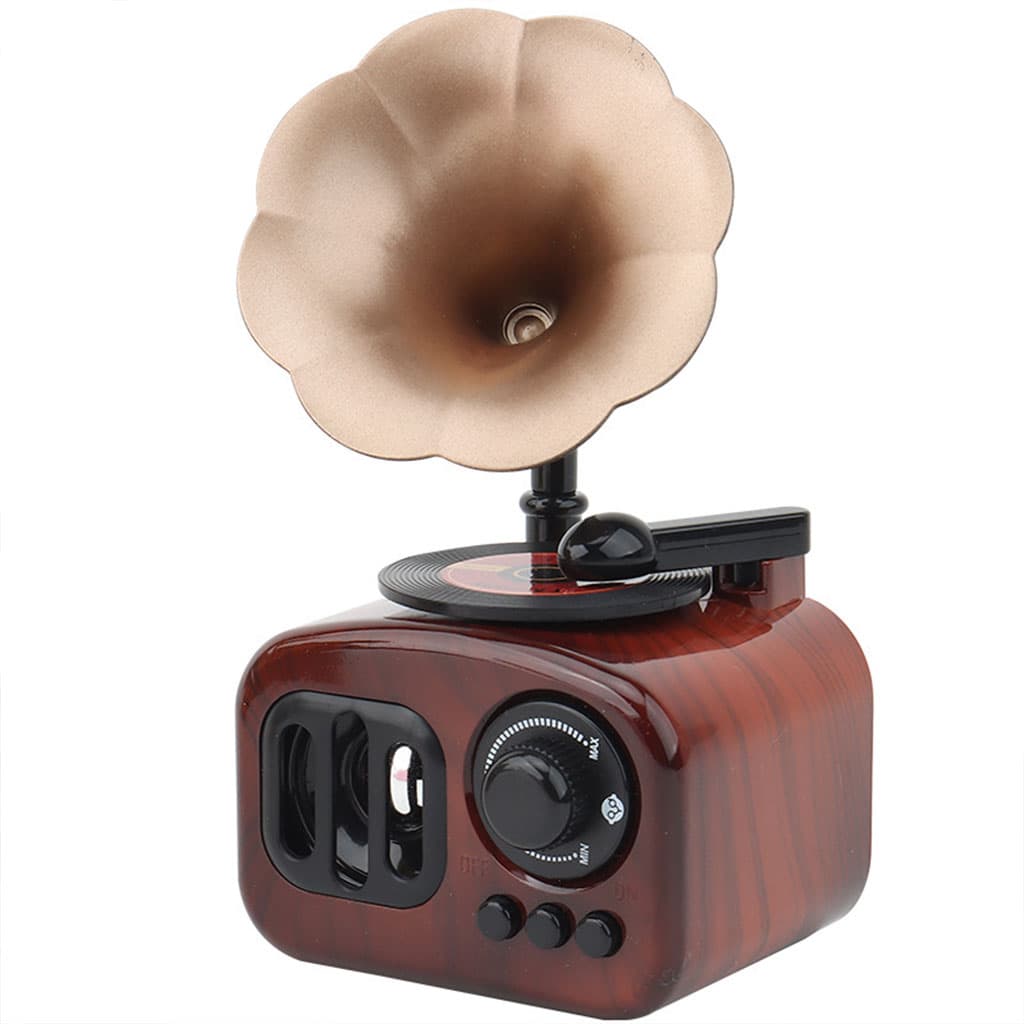 Boîte à musique rétro en bois, phonographe pour maison, Table classique - Décoration - صورة 11