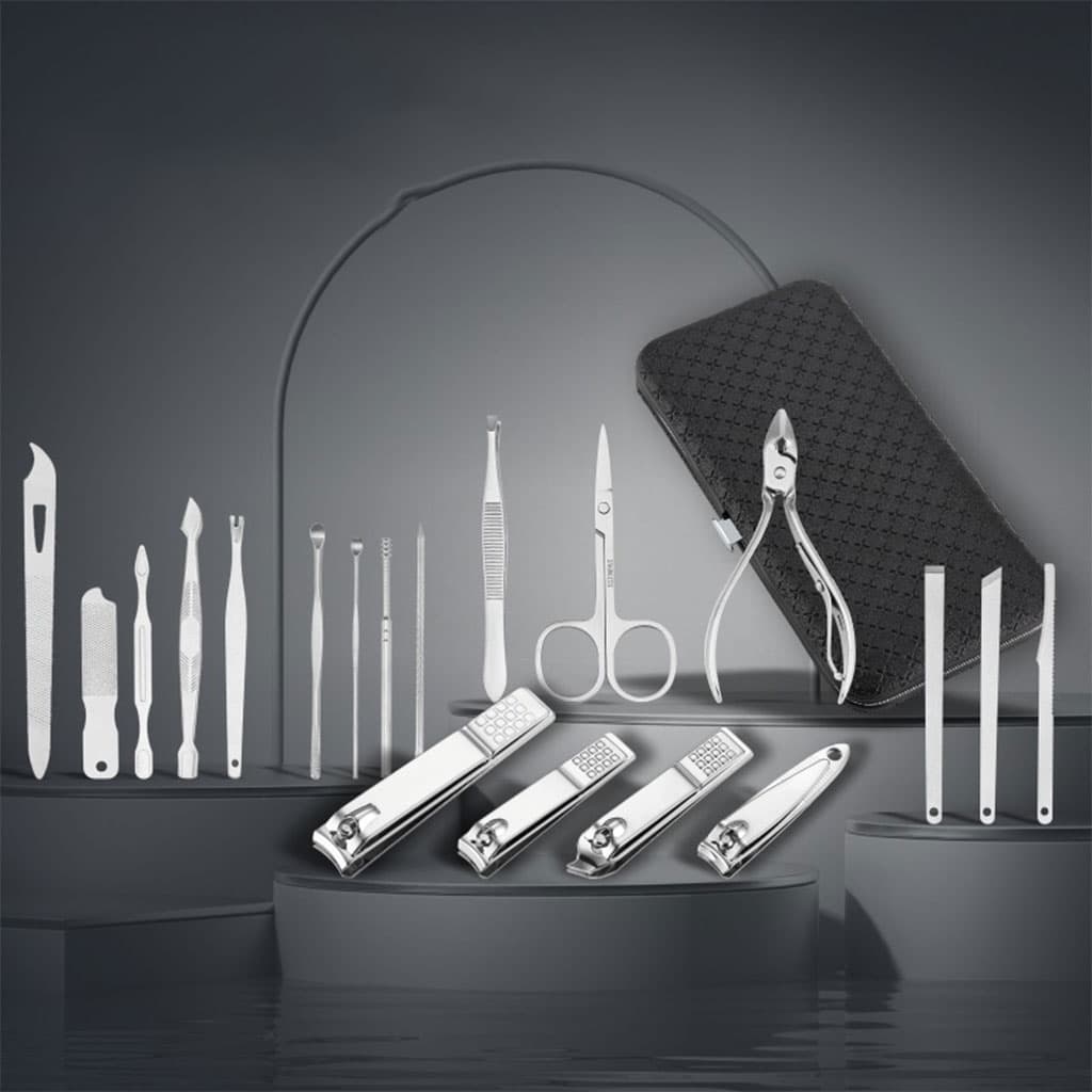 Ensemble de pédicure coupe-ongles 16 pièces avec ciseaux pince à épiler outils de manucure professionnels - Divers - صورة 3