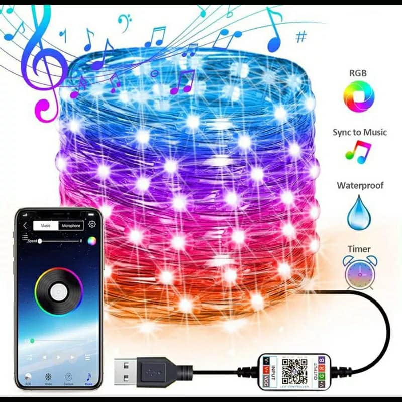 Led Strip lumineuse intelligente 5M USB Bluetooth pour décoration - Électronique - صورة 1