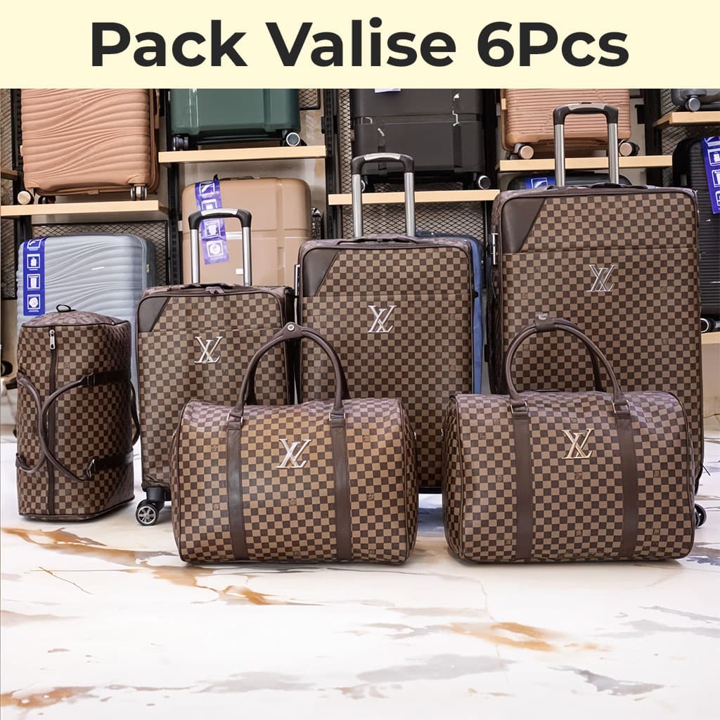 Pack de Valise 6Pcs de Haute Qualité Motif LV - Vacance & Loisir - صورة 1