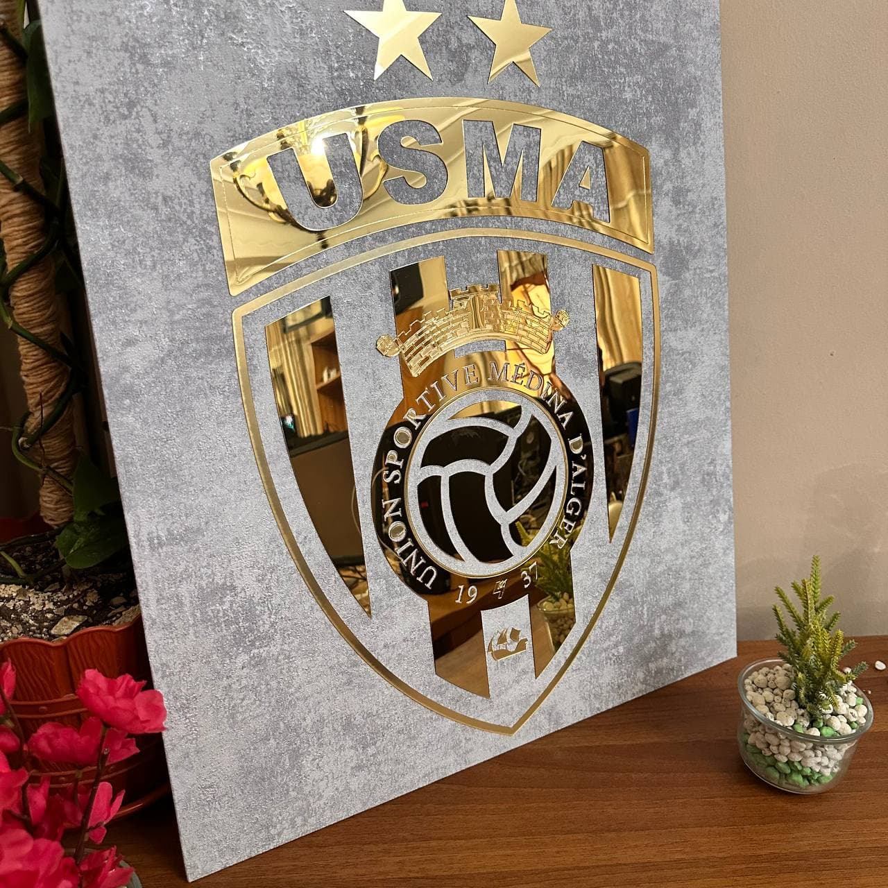 Cadre en Acrylique Effet Gold Miroir Motif Club USMA - Décoration - صورة حقيقية 10