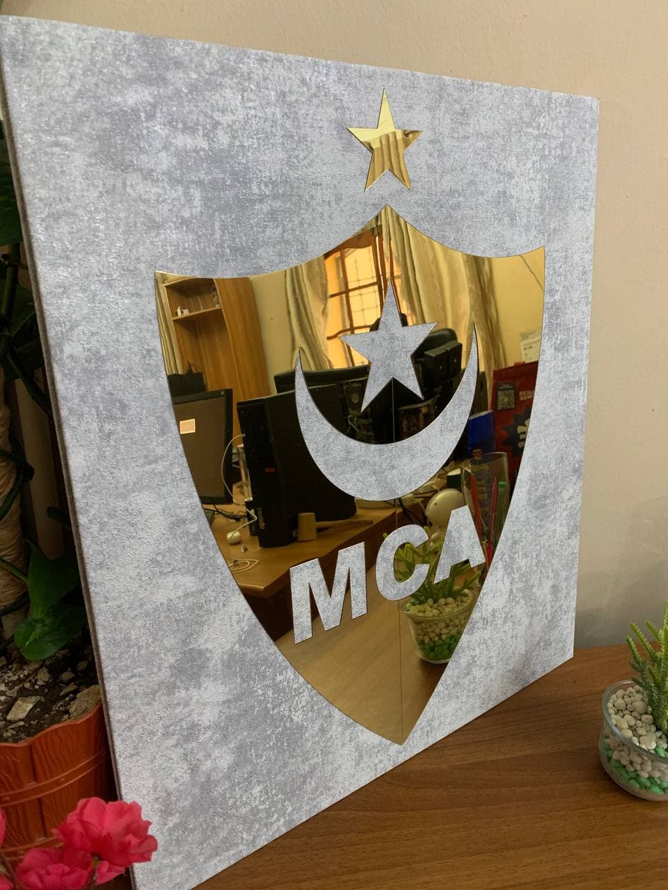 Cadre en Acrylique Effet Gold Miroir Motif Club MCA - Décoration - صورة حقيقية 7