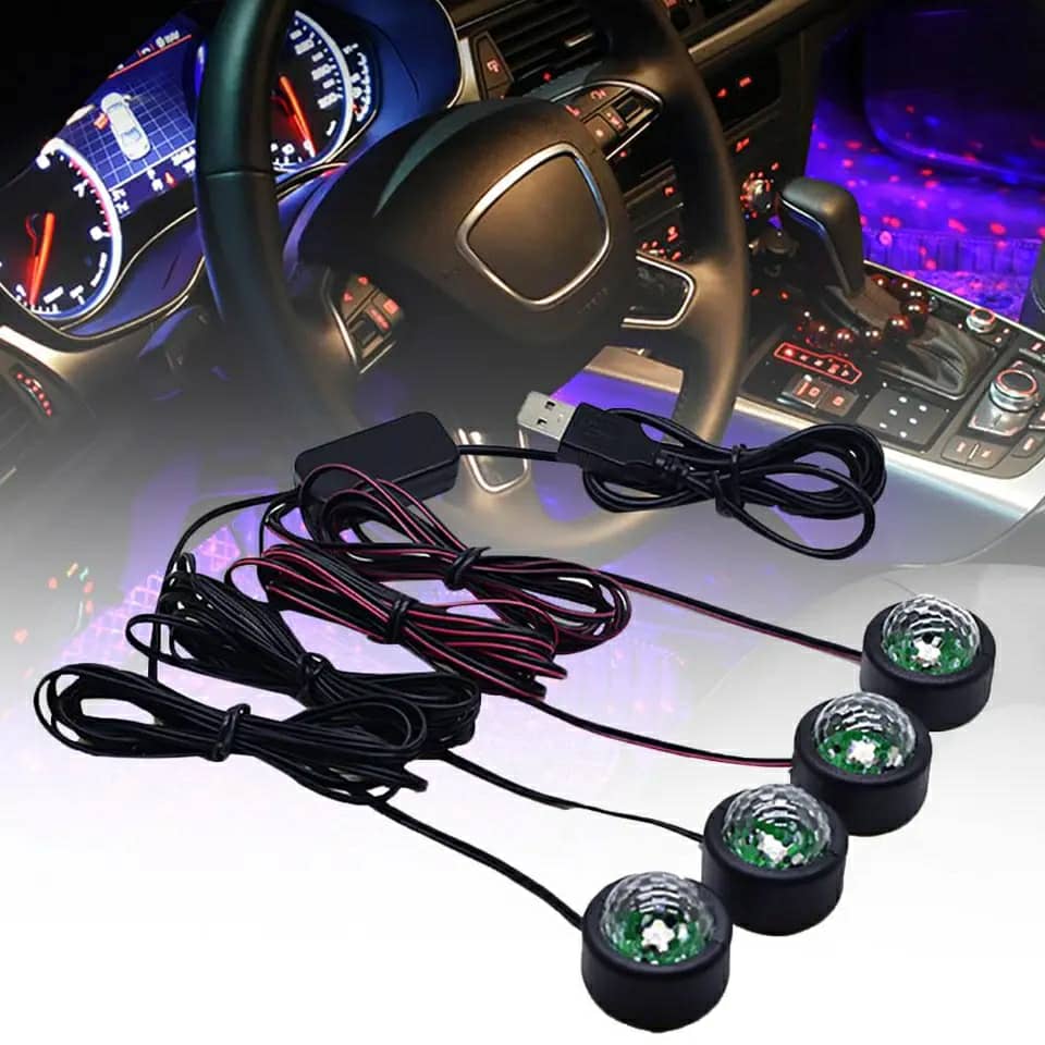 Car atmosphere Lumière RGB 4en1 USB 12V - Accessoires Auto/Moto - صورة 1