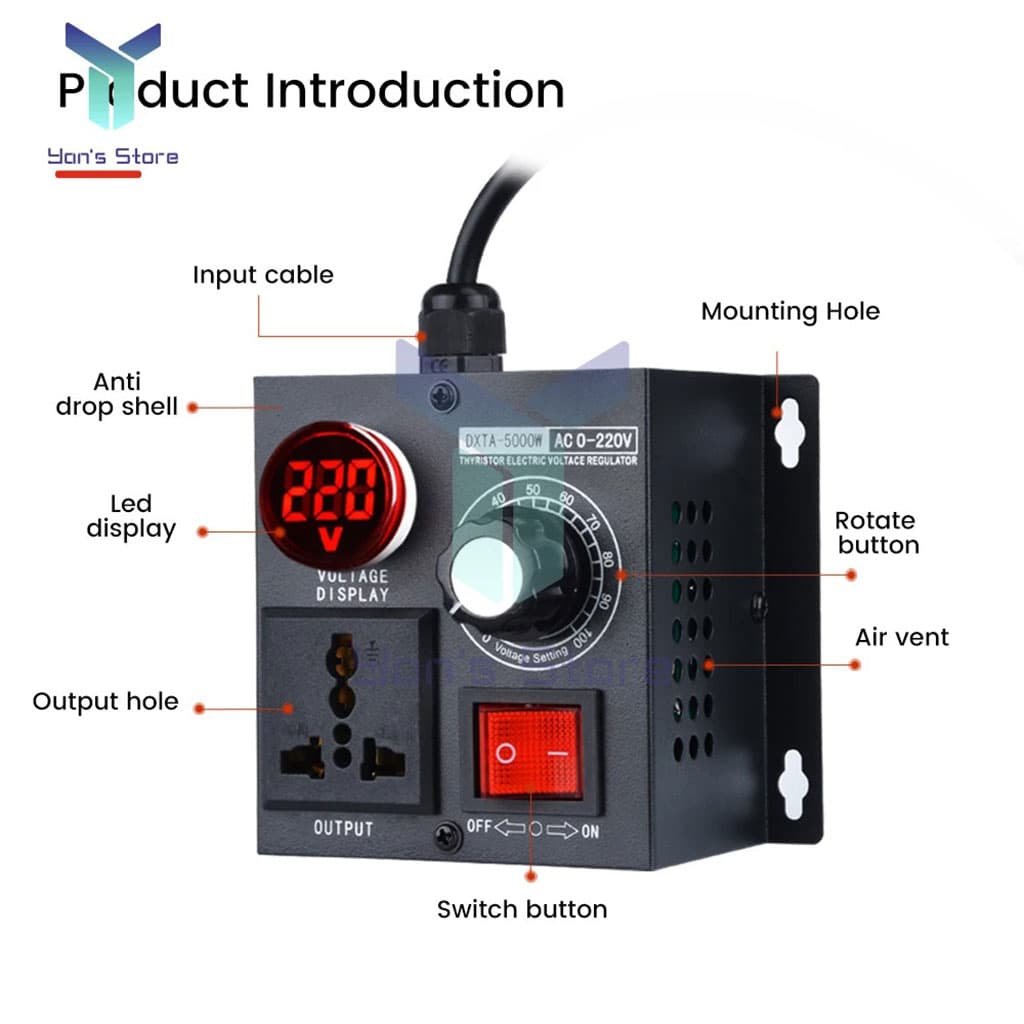 Régulateur de tension SCR AC 230V 4000W - Outillage et Bricolage - صورة 3