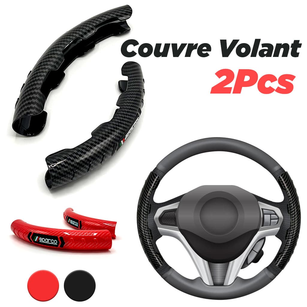 Couvre Volant Universel en Carbon Fiber 2Pcs - Accessoires Auto/Moto - صورة 1