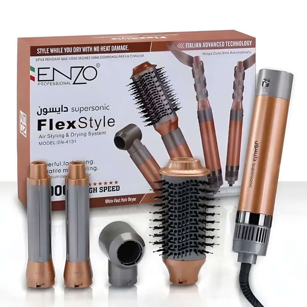 ENZO PROFESSIONAL Brosse Coiffante Multifonctionnelle 4 en 1 – فرشاة تصفيف الشعر متعددة الوظائف - Soins et Beauté - صورة 1