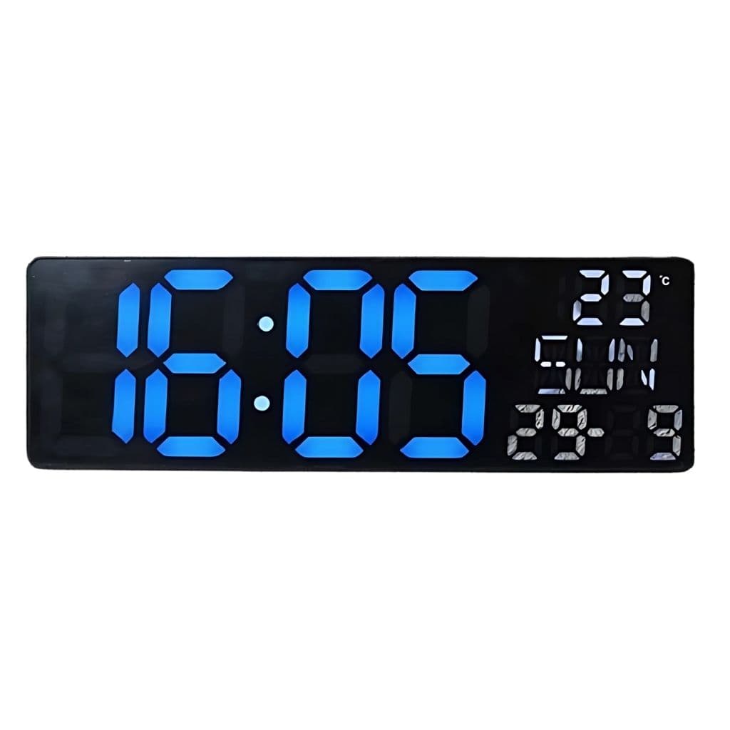 Horloge Numérique Murale et Table LED à Éclairage Bleu Inférieur – ساعة رقمية للحائط و المكتب بإضاءة سفلية زرقاء - Électronique - صورة 4