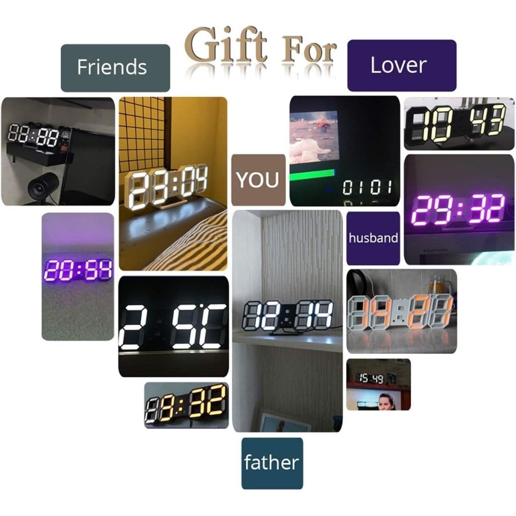 Horloge Numérique 3D LED pour Mur et bureau GH8018 – ساعة رقمية ثلاثية الأبعاد حائط و مكتب - Électronique - صورة 4