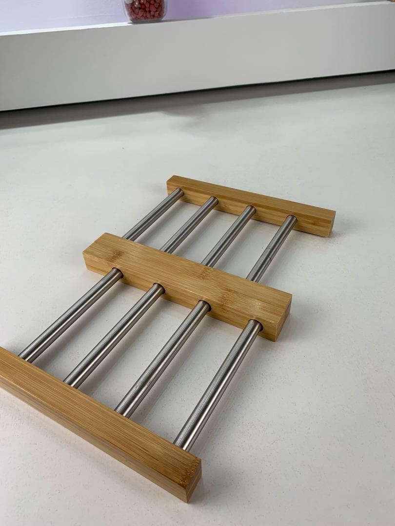 Dessous de Plat Extensible en Bambou et Acier Inoxydable – قاعدة أواني قابلة للتمديد - Cuisine - صورة حقيقية 8