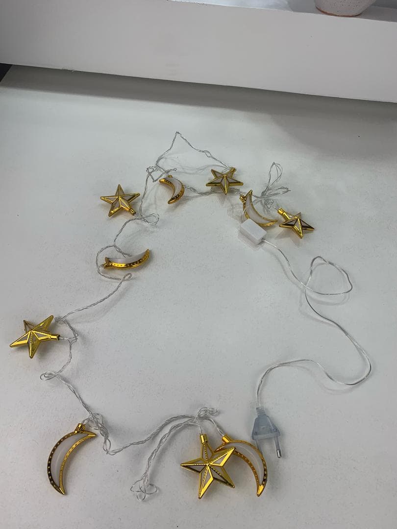 Guirlande Lumineuse Eid et Ramadan LED 10pcs - إضاءة رمضان على شكل قمر ونجمة - صورة حقيقية 9
