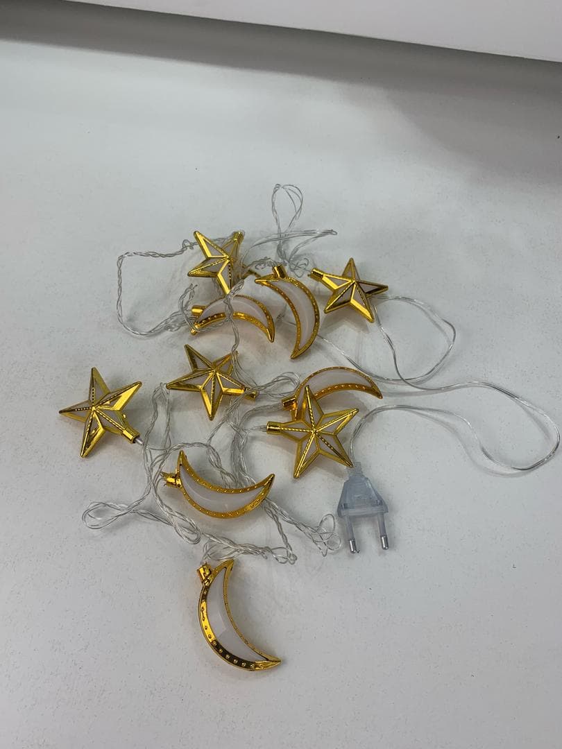 Guirlande Lumineuse Eid et Ramadan LED 10pcs - إضاءة رمضان على شكل قمر ونجمة - صورة حقيقية 10