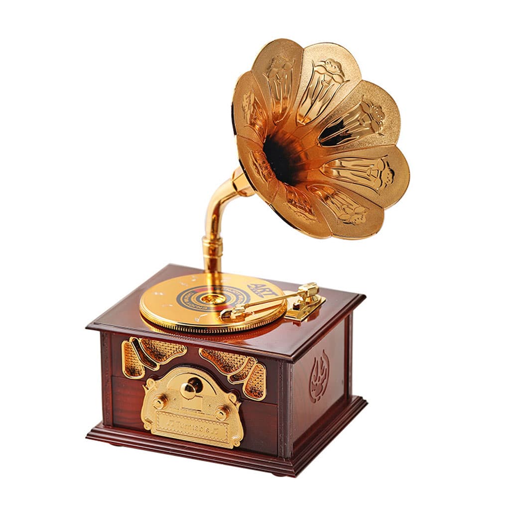 Phonographe trompette dorée et boîte à Bijoux Décorative – صندوق موسيقي - Décoration - صورة 6