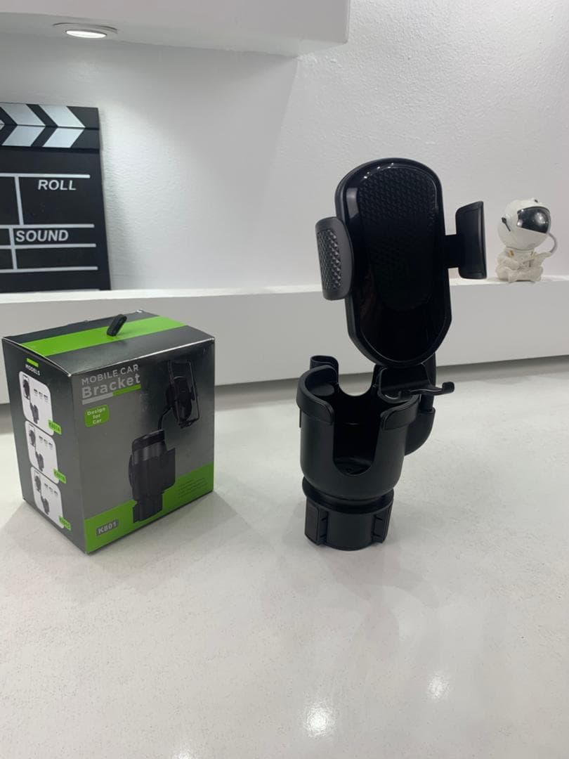 Support de téléphone pour voiture avec porte-gobelet rotation à 360° - حامل هواتف وأكواب في السيارة - Accessoires Auto/Moto - صورة حقيقية 16