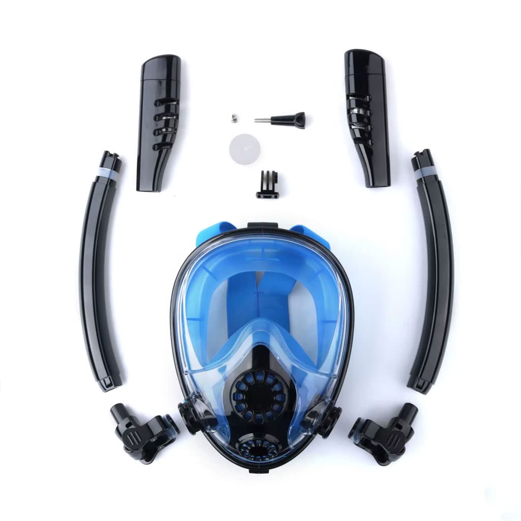 Masque de Plongée Intégral 180 ° Grande vue Anti-buée avec Double Tubes- قناع غوص إحترافي - Vacance & Loisir - صورة 2