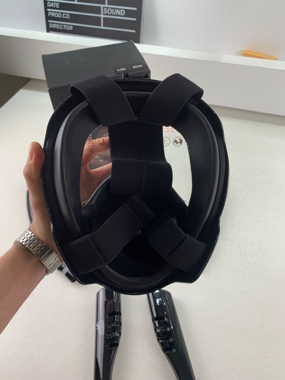 Masque de Plongée Intégral 180 ° Grande vue Anti-buée avec Double Tubes- قناع غوص إحترافي - Vacance & Loisir - صورة حقيقية 10