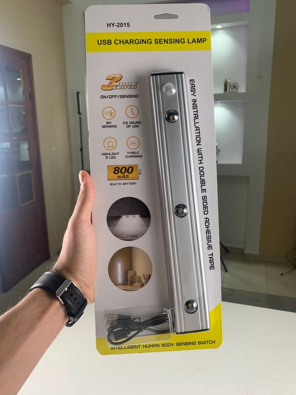 Lampe LED Rechargeable avec Détecteur De Mouvement Intérieur 3 Modes – مصباح مناطق ضيقة بعدة أوضاع - Électronique - صورة حقيقية 7