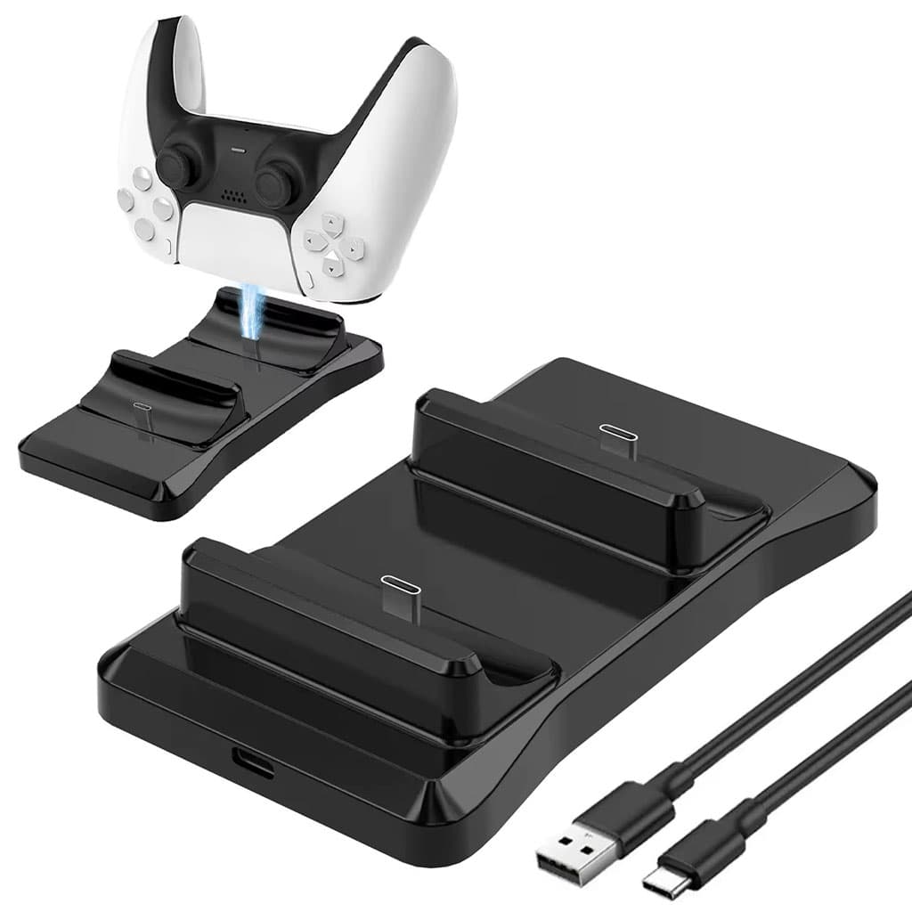 Station de charge sans fil Type C Double Chargeur pour Manette PS5 – شاحن يد التحكم - Jouet & Gaming - صورة 1