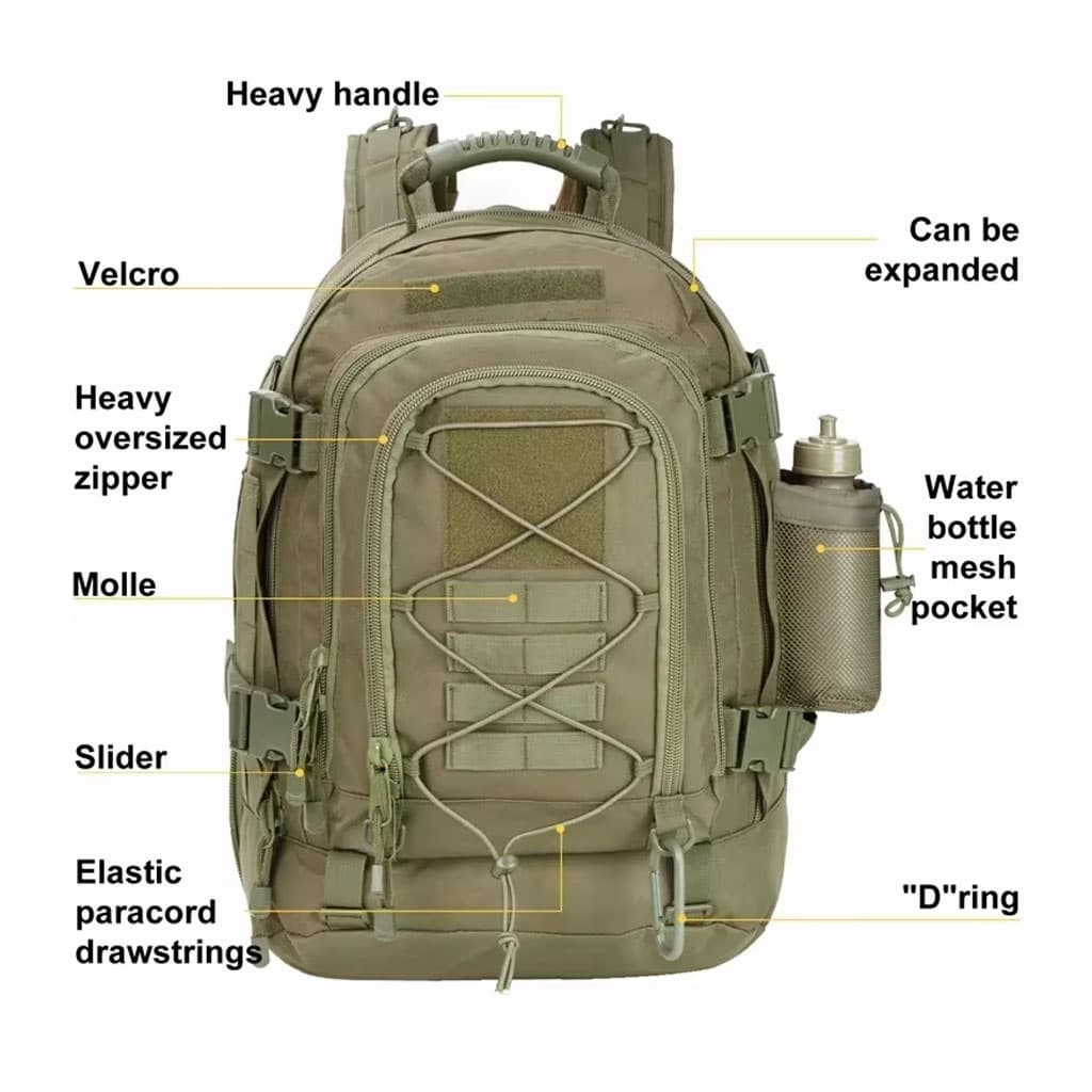 Sac à Dos de randonnée Rucksack Large Capacity 60L JRD5 + Matelas pliable Cadeau - Camping et Randonnée - صورة 2