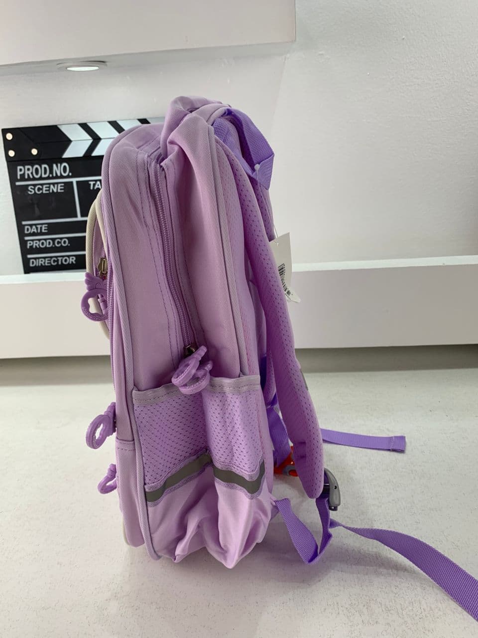 Sac à Dos Enfant Ludique avec Plusieurs Compartiment et un Peluche LM-5122 Mauve – حقيبة ظهر للأطفال بنفسجي - Sac à dos et Mode - صورة حقيقية 5