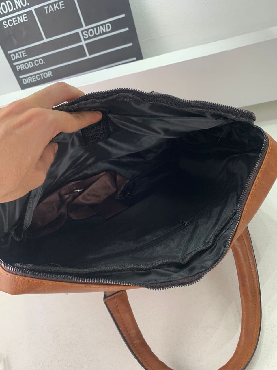 Cartable Homme en Simili Cuir Design Élégant Jeep Marron – حقيبة جلدية لون بني - Sac à dos et Mode - صورة حقيقية 7