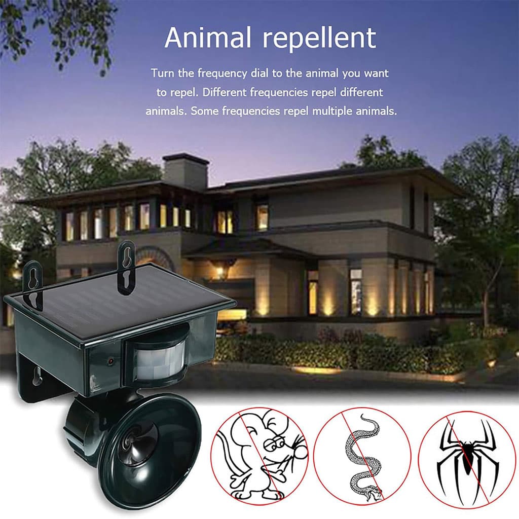 Répulsif solaire sonique pour animaux et oiseaux avec détecteur de mouvement – جهاز طارد للحيونات والطيور - Outillage et Bricolage - صورة 2