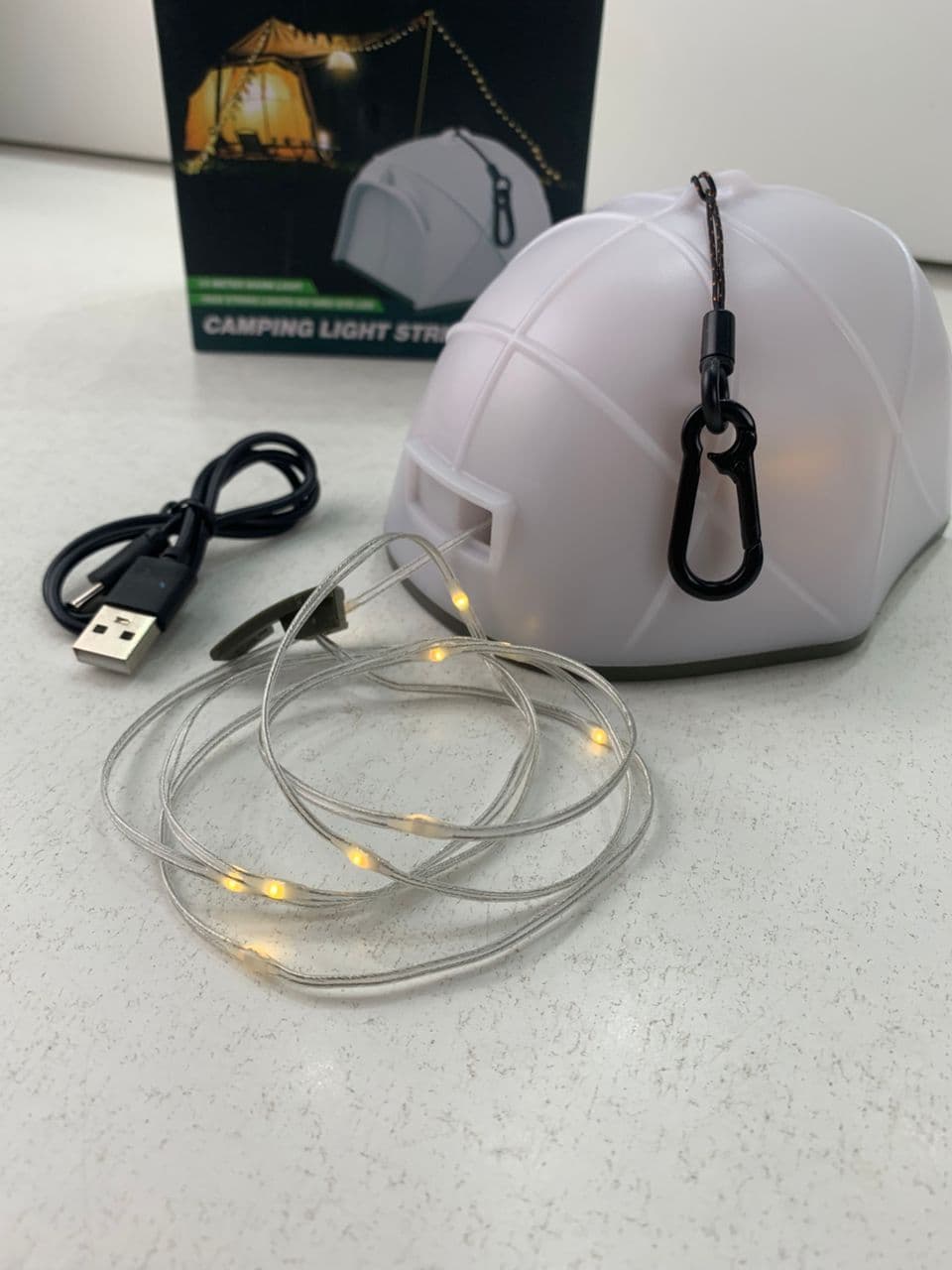 Guirlande lumineuse LED en forme de tente portable rechargeable pour camping – مصباح تخييم على شكل خيمة - Camping et Randonnée - صورة حقيقية 9