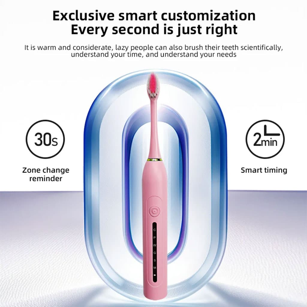 Brosse à Dents Électrique 4 Têtes Incluses Rechargeable et Étanche IPX7 – فرشاة أسنان كهربائية بأربعة رؤوس - Soins et Beauté - صورة 5