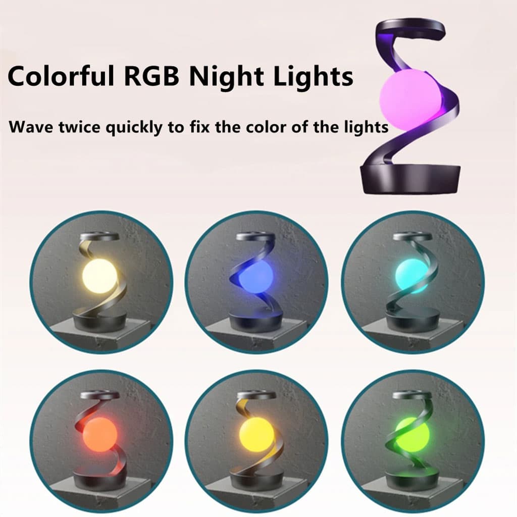 Lampe de Chevet en Spirale Design Moderne Lumière RGB – مصباح لاسلكي بأضواء متغيرة - Électronique - صورة 7
