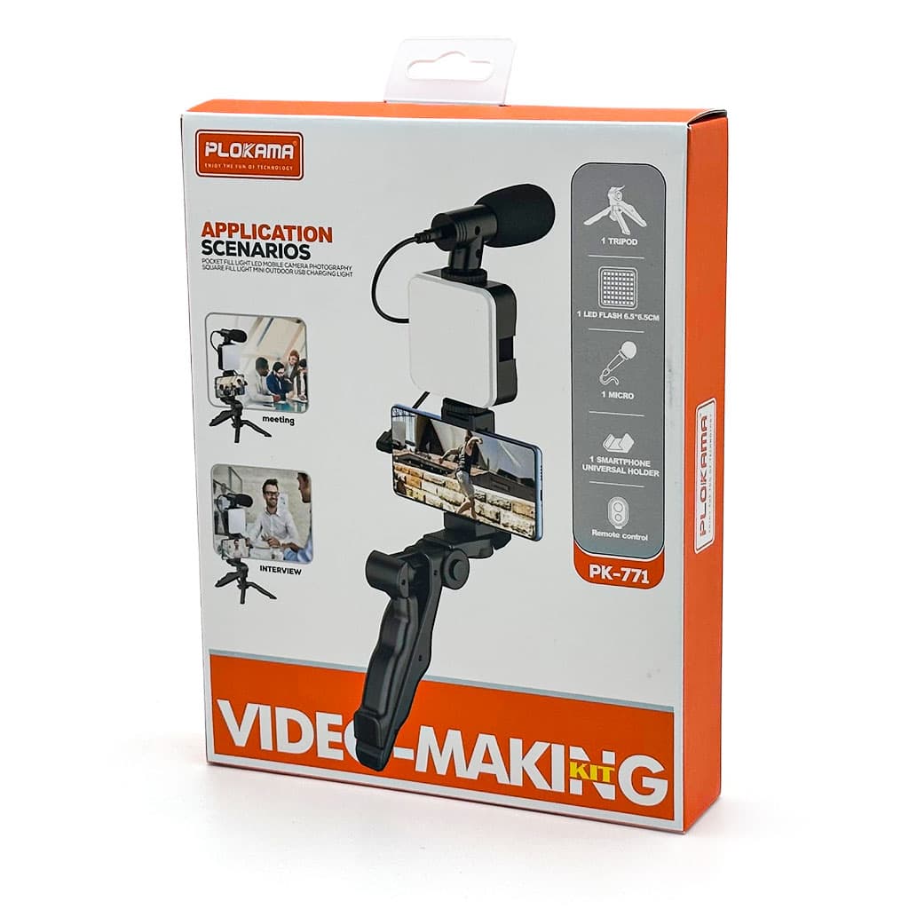 Kit d’enregistrement vidéo pour smartphone et appareil photo avec microphone à LED intégré – طقم تصورير إحترافي مع ميكروفون وإضاءة مدمجة - Électronique - صورة 5