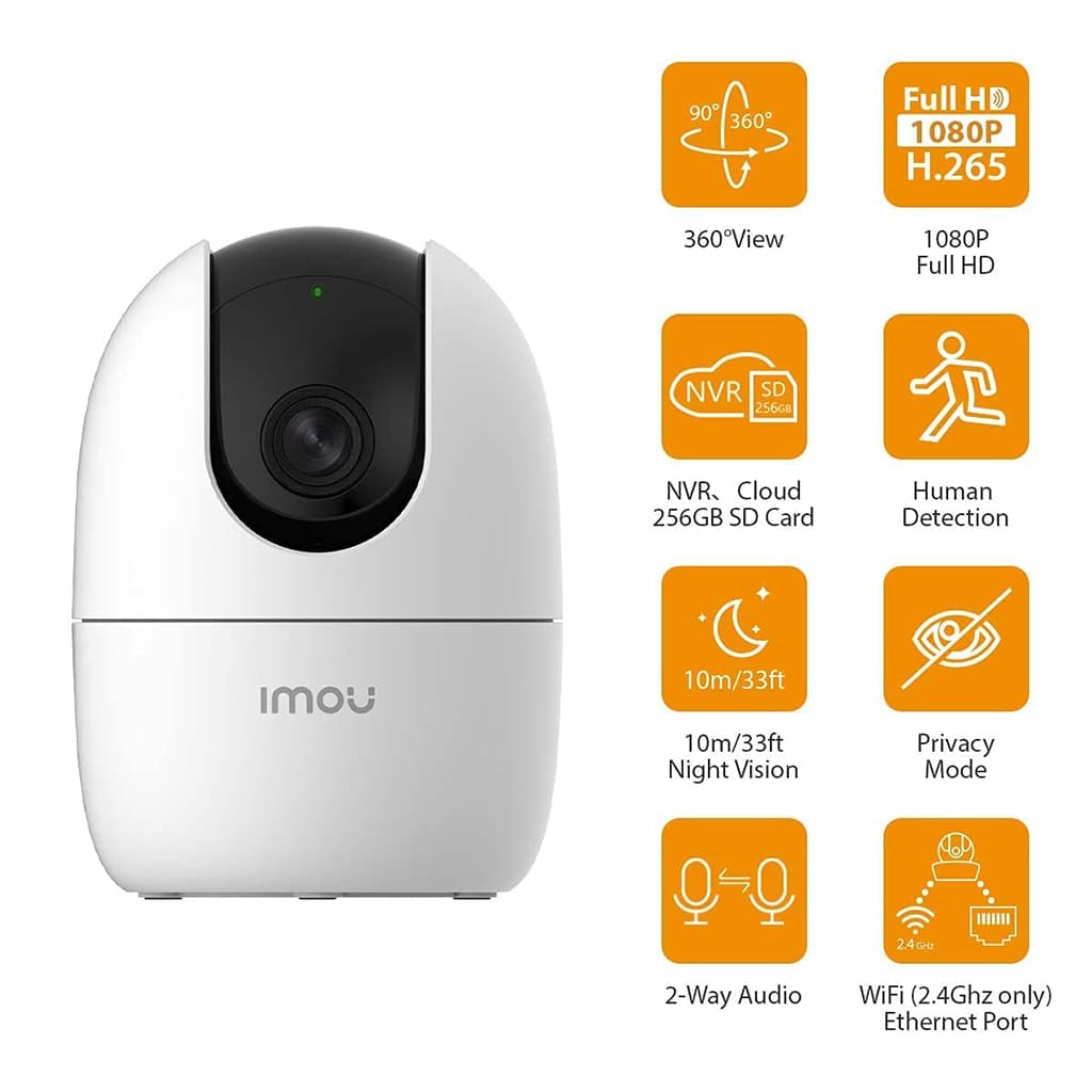 Caméra IMOU Ranger 2 3MP 2K avec fonction panoramique et inclinaison pour une couverture à 360° – كاميرة مراقبة ذكية - Maternité - صورة 2