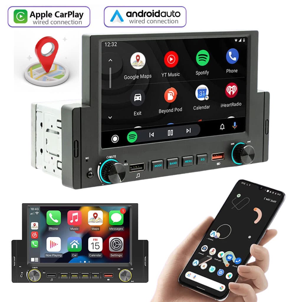 Autoradio à écran tactile avec Apple CarPlayer Android Auto et GPS Intégré – جهاز راديو للسيارة - Accessoires Auto/Moto - صورة 1