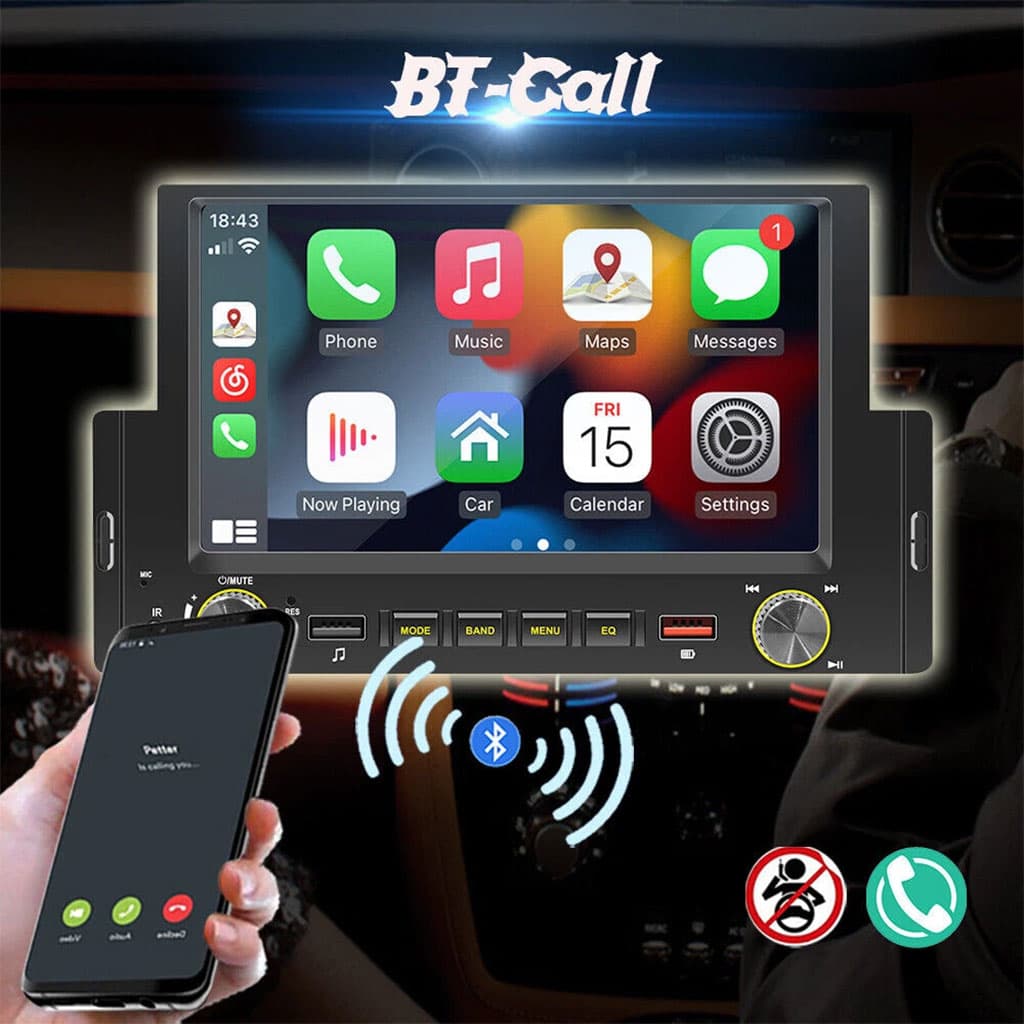 Autoradio à écran tactile avec Apple CarPlayer Android Auto et GPS Intégré – جهاز راديو للسيارة - Accessoires Auto/Moto - صورة 4