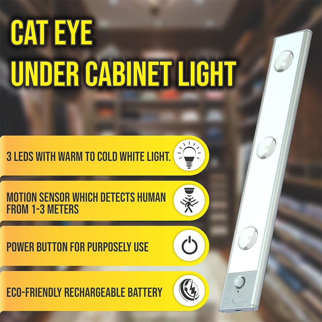 Lampe LED Rechargeable avec Détecteur De Mouvement Intérieur 3 Modes 40CM – مصباح مناطق ضيقة بعدة أوضاع - Décoration - صورة 3