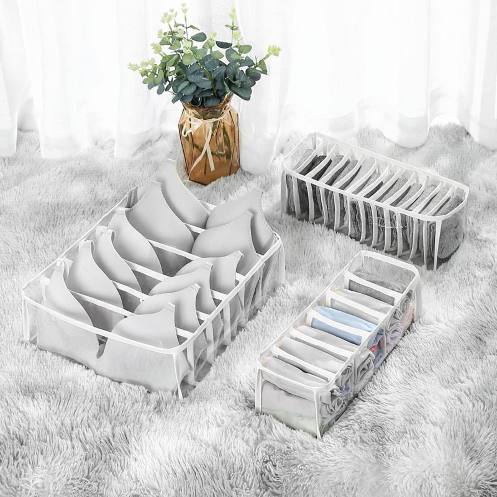 Organisateur de Sous-Vêtement Transparent 3PCS dans Tiroirs - Maison - صورة 9