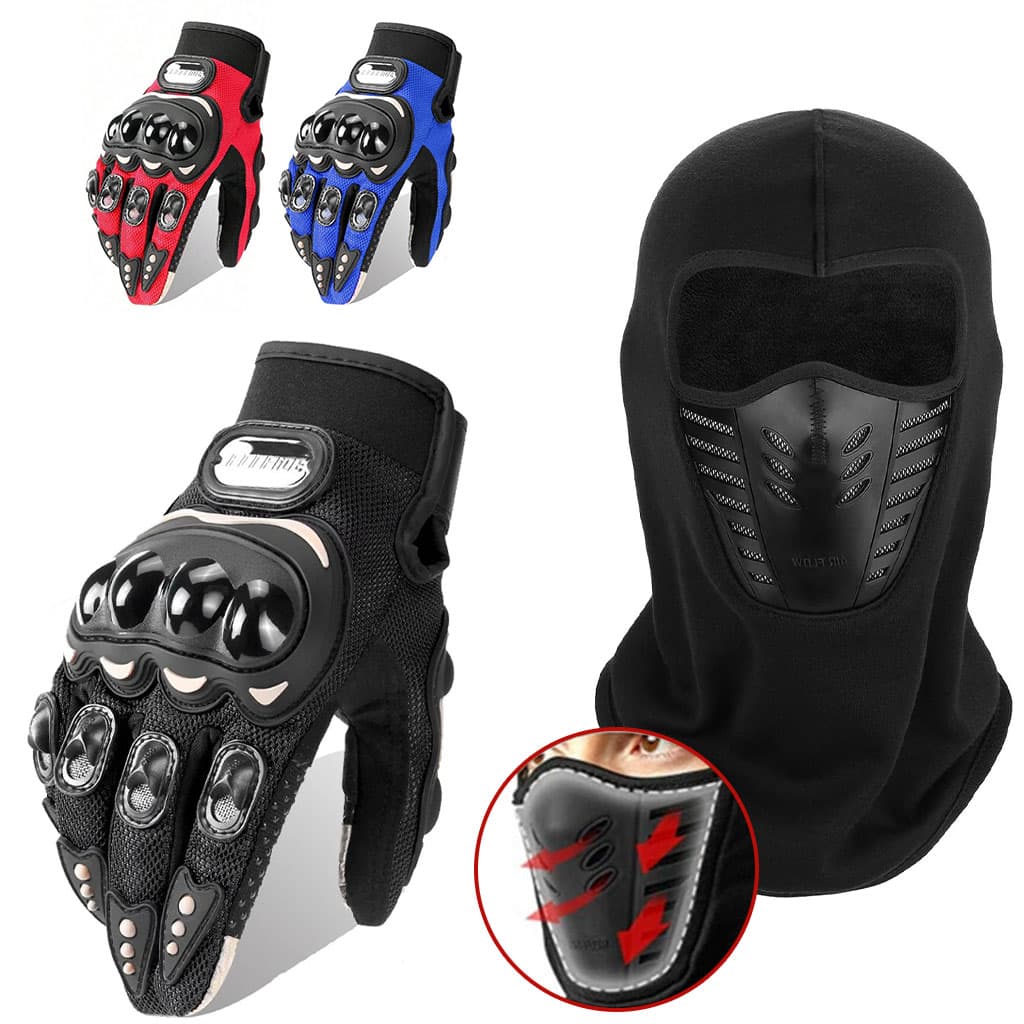 Pack Moto Hiver Cagoule Excefore en Polaire + Gants Pro Biker respirants avec protections antidérapantes - PACKS SPECIAL OFFERS - صورة 1