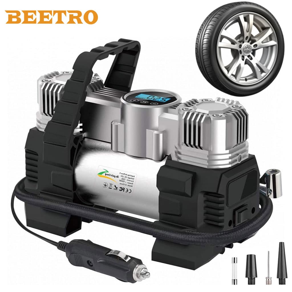 Compresseur de voiture à double piston écran LCD 180W 150psi BE0171 – جهاز ضغط العجلات للسياراة - Accessoires Auto/Moto - صورة 1