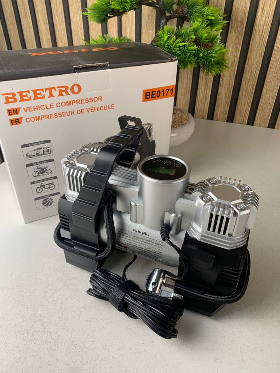 Compresseur de voiture à double piston écran LCD 180W 150psi BE0171 – جهاز ضغط العجلات للسياراة - Accessoires Auto/Moto - صورة حقيقية 8