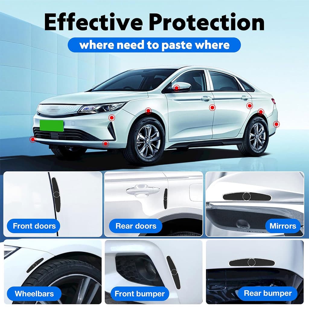 Protections de bord de portière latérales en caoutchouc et acier chromé 4Pcs – طقم حماية أبواب السيارة - Accessoires Auto/Moto - صورة 3