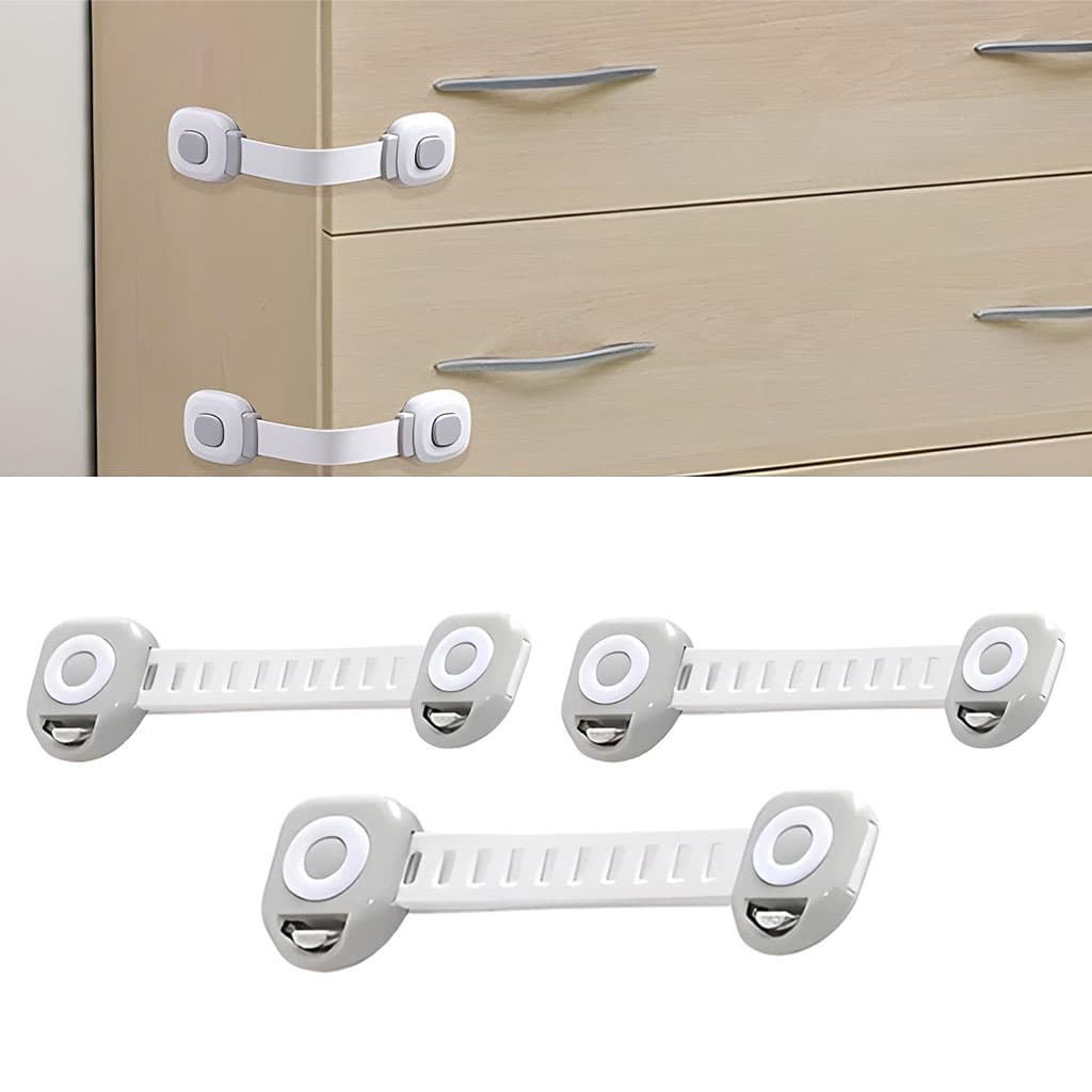 Pack de 3 verrous de sécurité enfant pour électroménager et tiroirs – طقم قفل حماية للأطفال - Cuisine - صورة 1