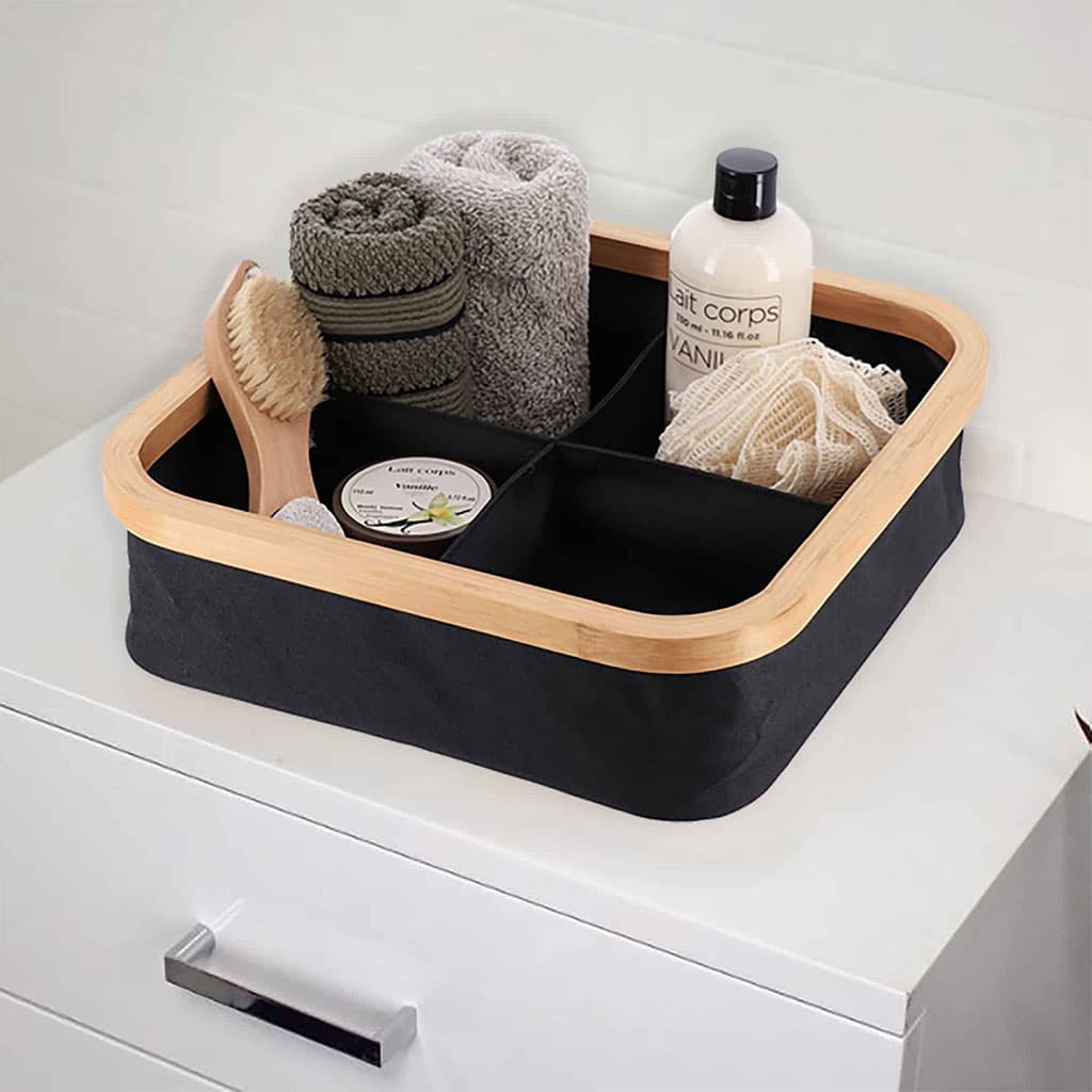 Panier de rangement pour salle de bain en feutre tissé 4 compartiments – سلة تنظيم الأغراض في الحمام - Maison - صورة 1