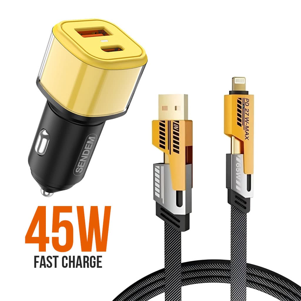 Chargeur Voiture 3en1 Fast Charge 45W - شاحن سيارة سريع - Électronique - صورة 1