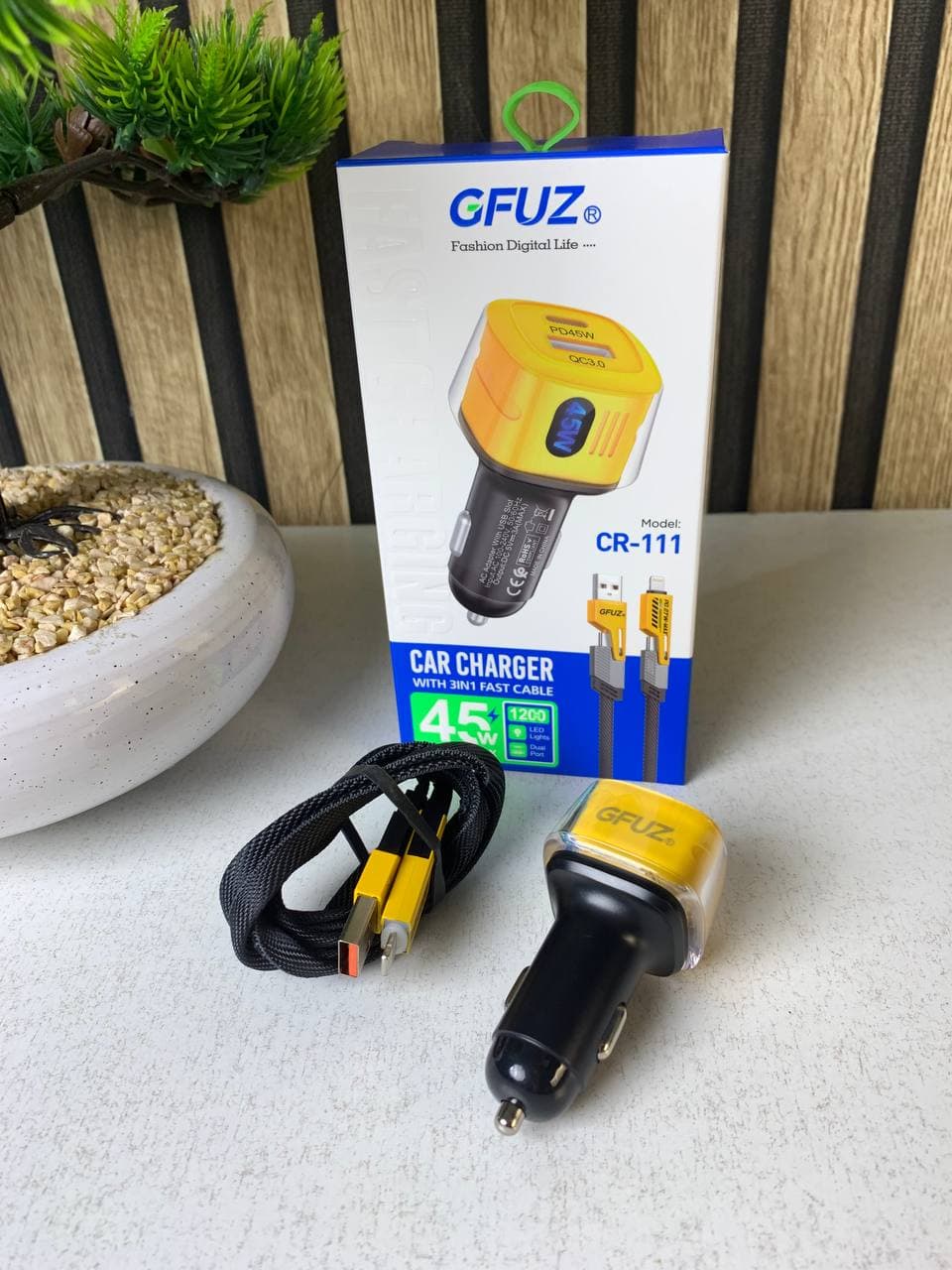 Chargeur Voiture 3en1 Fast Charge 45W - شاحن سيارة سريع - Électronique - صورة حقيقية 8